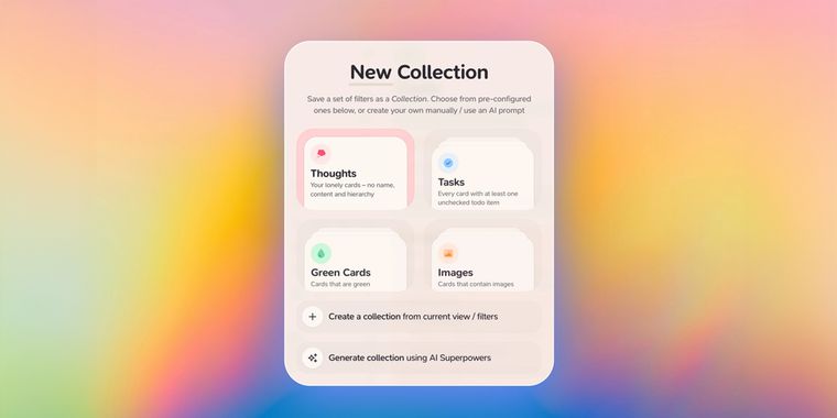 Supernotes 3.1 brings AI superpowers, including an editing assistant & collection creator