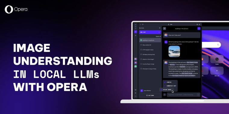 Opera's Aria AI gets local image understanding with 2000+ LLMs for enhanced privacy