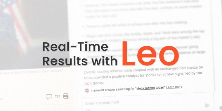 Brave boosts Leo AI assistant with real-time search integration for more accurate answers