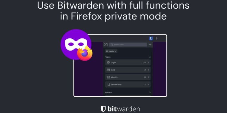 Bitwarden extension gains full functionality in Firefox private windows