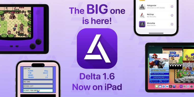 Delta Emulator launches 1.6v with iPad support, including multi-window & gameplay transfer