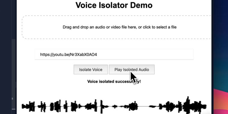ElevenLabs new Voice Isolator now via API