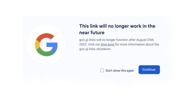 Google's goo.gl shortened links will stop working after August 2025