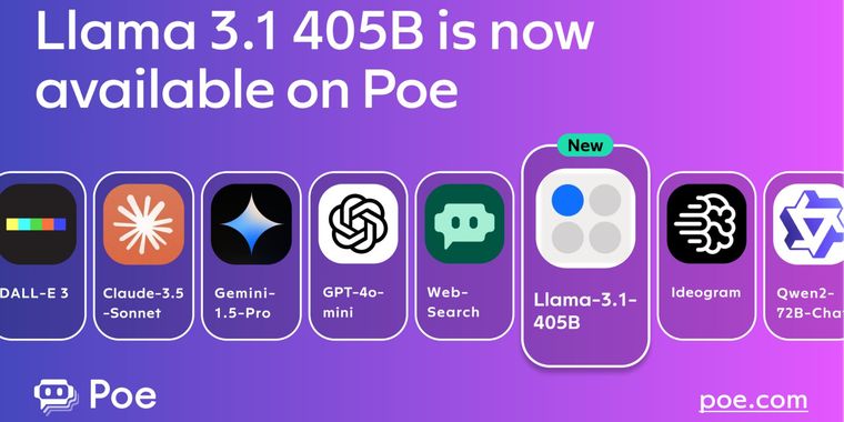 Llama 3.1 405B now available on Poe
