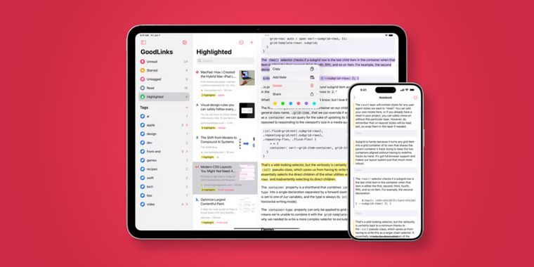 GoodLinks 2.0 released with new highlighting features for this read-it-later application
