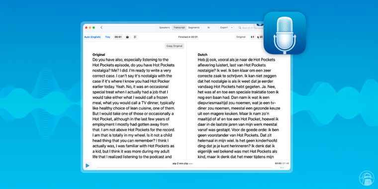 MacWhisper latest update brings auto-translate transcripts with DeepL API