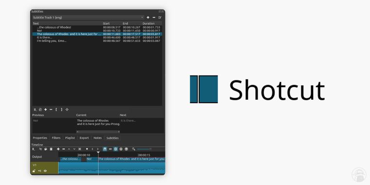 The open-source video editor Shotcut has released version 24.08 with a new Subtitles Panel