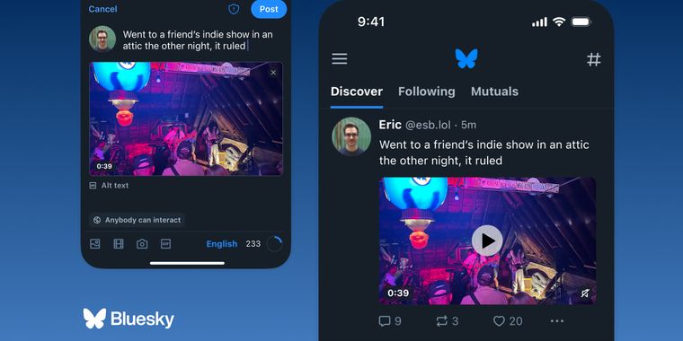 Bluesky adds video sharing to the platform with subtitles and autoplay options
