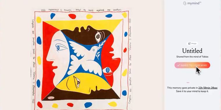 Mymind redesigns private share links