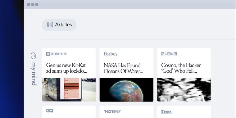 mymind introduces new article cards feature