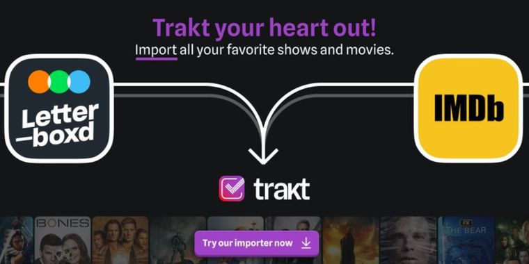 Trakt introduces importer for IMDB and Letterboxd