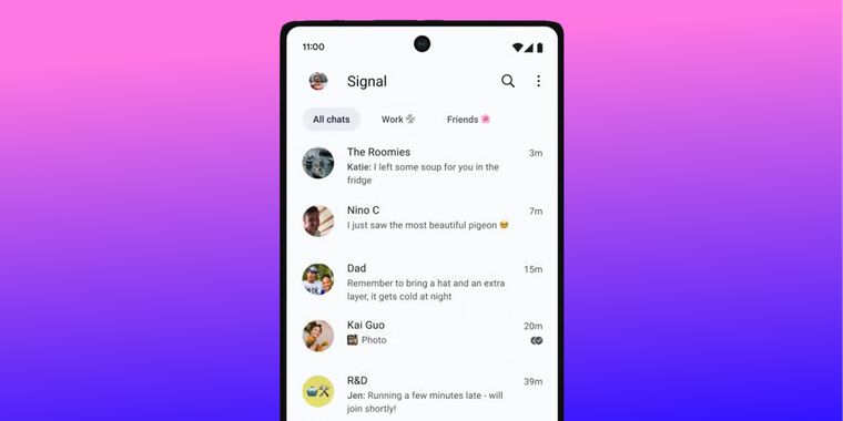 Signal launches chat folders feature for Android users