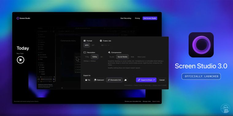 Screen Studio 3.0 launched with shareable links, dynamic layouts, command menu and more