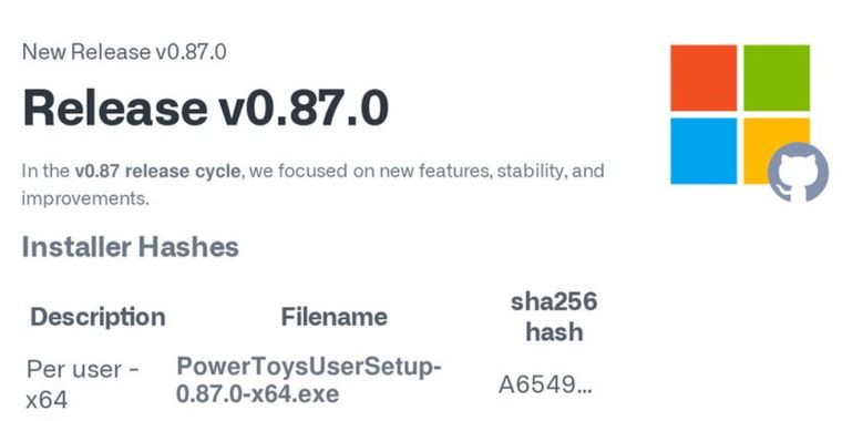Microsoft PowerToys 0.87 is now available