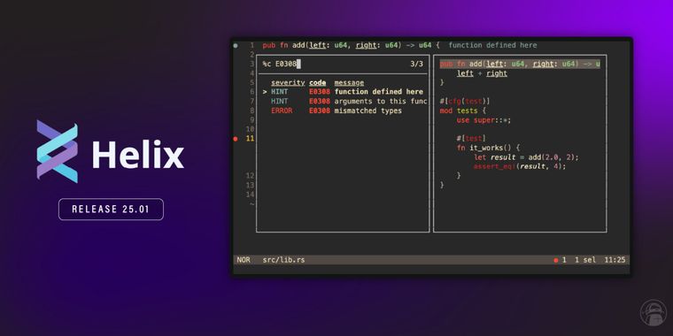 Helix 25.01 released with path completions, UI revamp, and enhanced editing features
