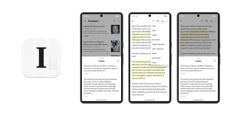 Instapaper for Android introduces View Notes, tag multiselect & accessibility enhancements