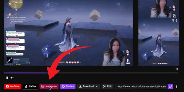 Twitch Clips now shareable on Instagram
