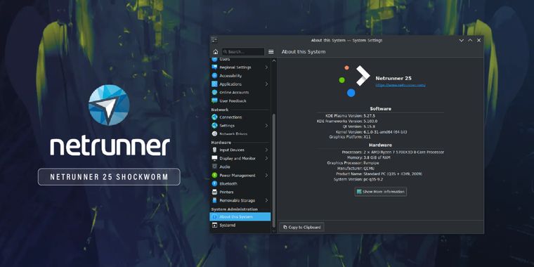 Netrunner 25 Shockworm revives with Debian 12 base & KDE 5.27.5