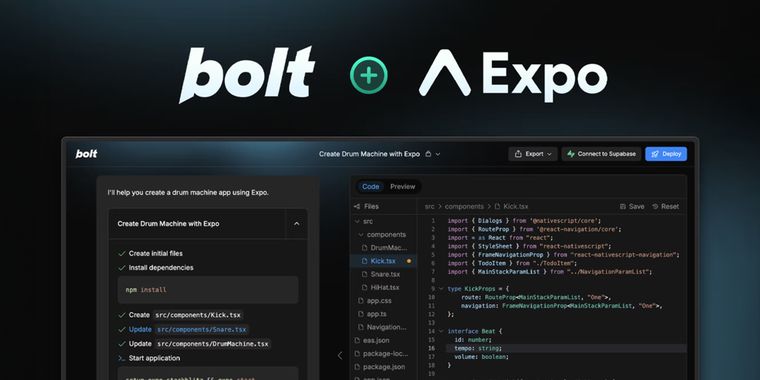 Bolt.new now integrates with Expo for easy no-code AI-powered iOS and Android development