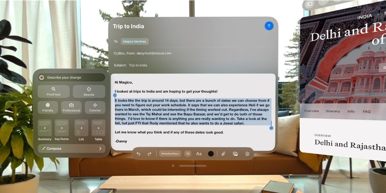 Apple Intelligence will launch on Vision Pro with visionOS 2.4, expanding language support