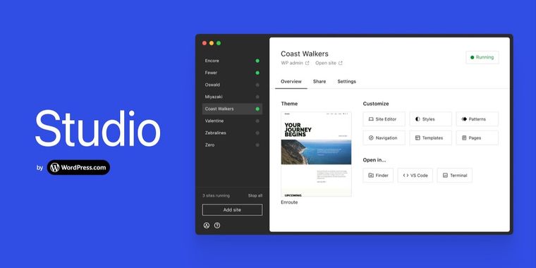 WordPress has updated its local development platform Studio with new Preview Site features