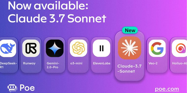 Poe integrates Claude 3.7 Sonnet
