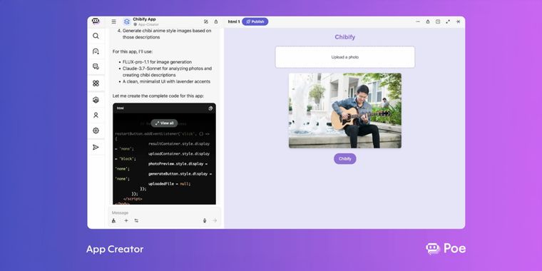 Poe now lets users build and share AI-powered applications that use the latest AI models