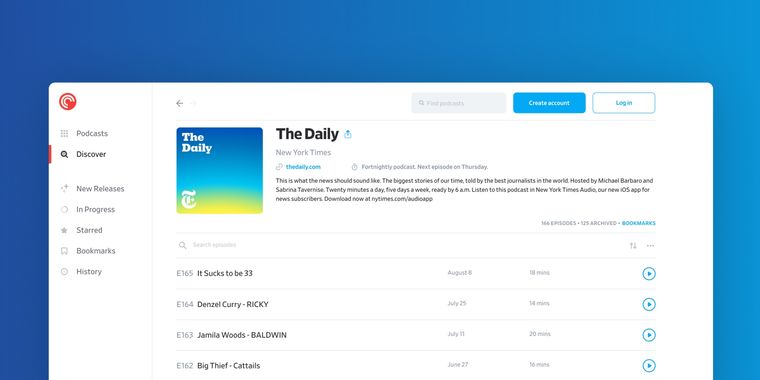 Pocket Casts makes listening to podcasts easier than ever with free web and desktop access