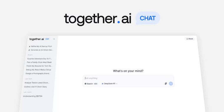 Together Chat lets you to use DeepSeek & other AI models for free, hosted in North America