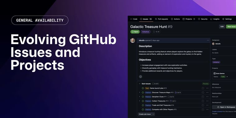 GitHub enhances project management with sub-issues, issue types & advanced search features