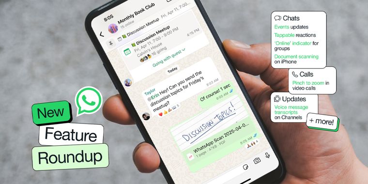 The latest WhatsApp update brings new chat reactions, event creation, channel tools & more