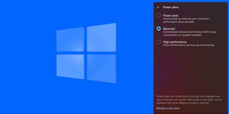 Battery Flyout update adds classic power plan selection in Windows 11
