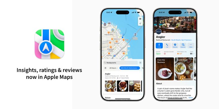 Apple Maps now features insights from external sources like Michelin Guide