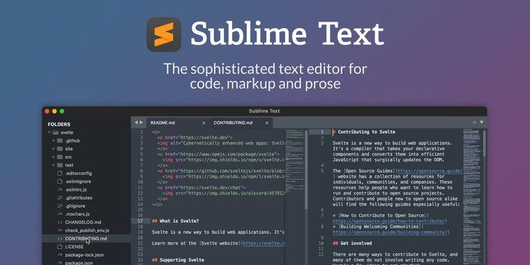 Sublime Text's latest update adds right sidebar, support for TOML & Oh My ZSH, and more