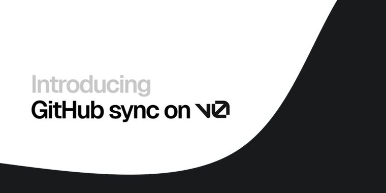 v0 adds direct GitHub sync, branch switching, and pull request support