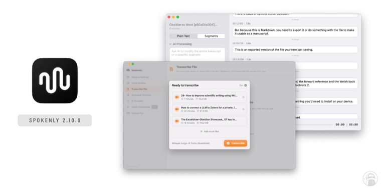 Spokenly 2.10.0 adds transcription editing, offline privacy mode, and AI features