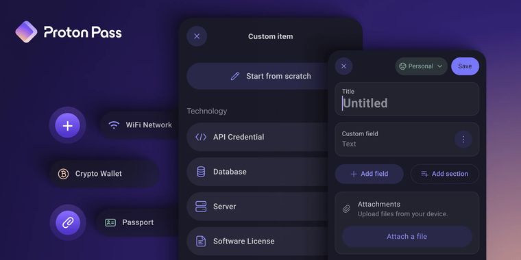 Proton Pass goes beyond passwords and credit cards with customizable item storage