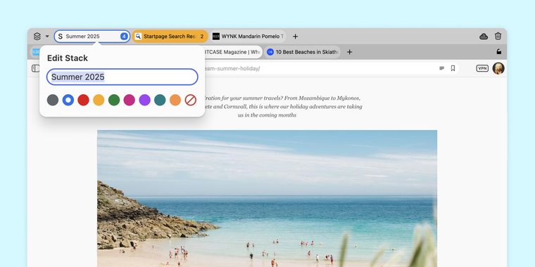 Vivaldi 7.5 released with custom tab stack colors, improved tab context menu, and more