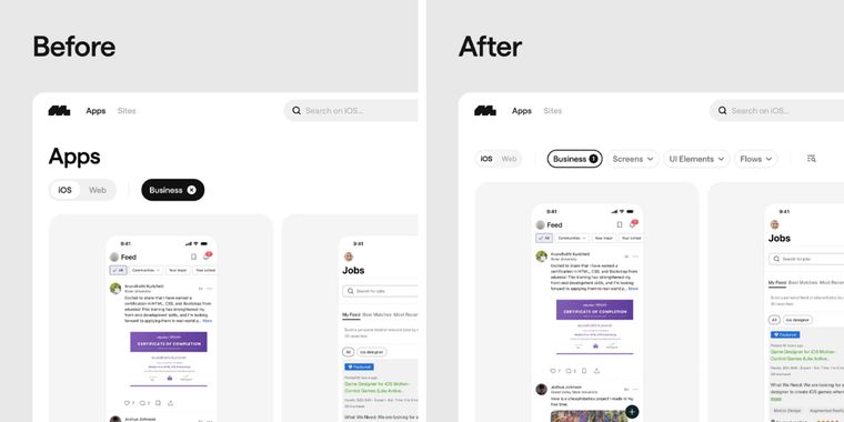 New Mobbin update adds layered filters and sticky tabs