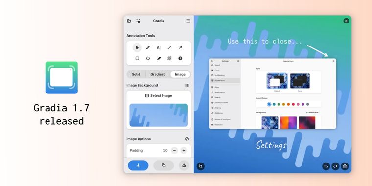 Screenshot editing software Gradia 1.7 adds new tool to showcase code snippet images