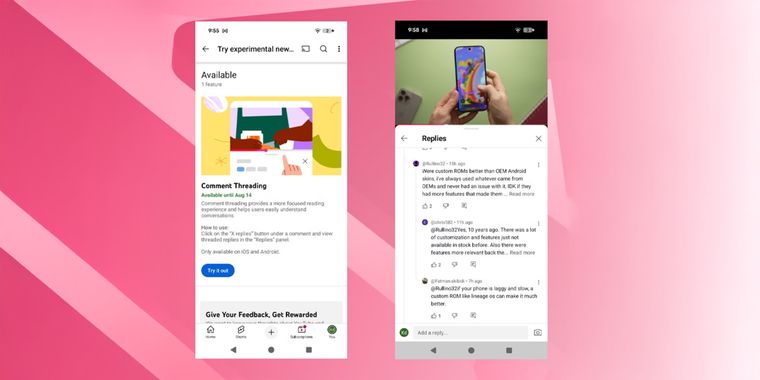 YouTube tests threaded comment UI and nested replies for Premium users