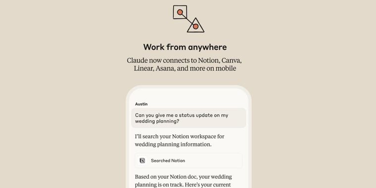 Claude adds mobile access to connected tools for paid users