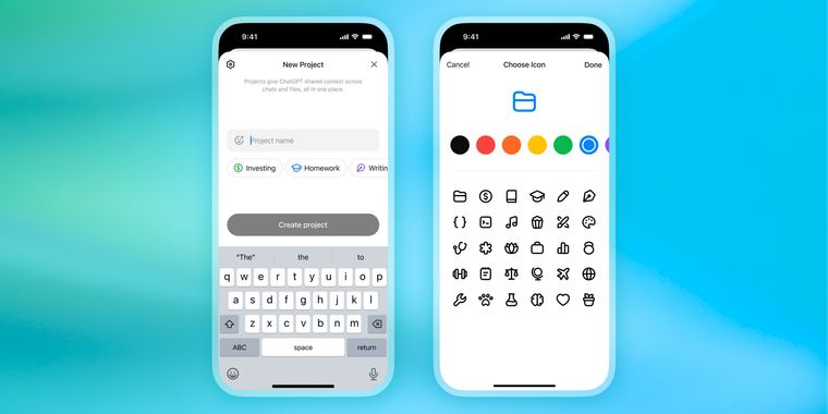 ChatGPT projects now available to free users with more file uploads