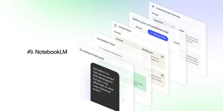 Google NotebookLM adds flashcards, quizzes, and new formats for Audio Overviews