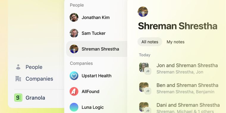 Granola launches People and Companies views for unified relationship insights