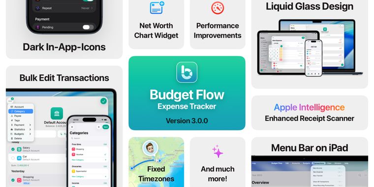 Budget Flow 3.0.0 brings redesign, improved receipt scanner, and AI categorization