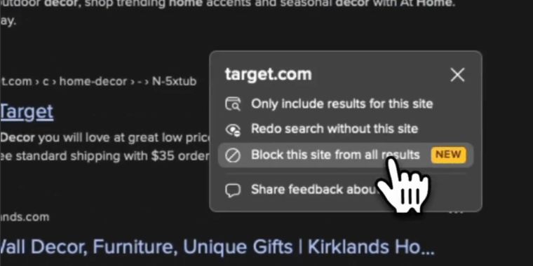 DuckDuckGo introduces persistent site exclusions to search results