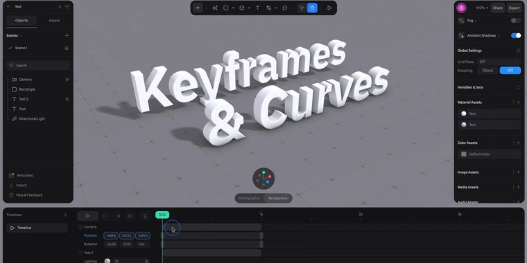 Spline launches Timeline for animating 3D scenes with keyframes