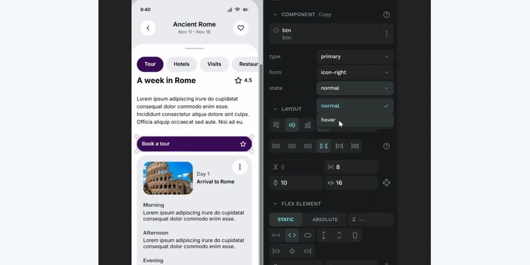 Penpot 2.10 introduces Variants for components and new design tokens