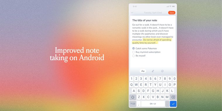 mymind for Android introduces headlines, highlights, and todo items in notes